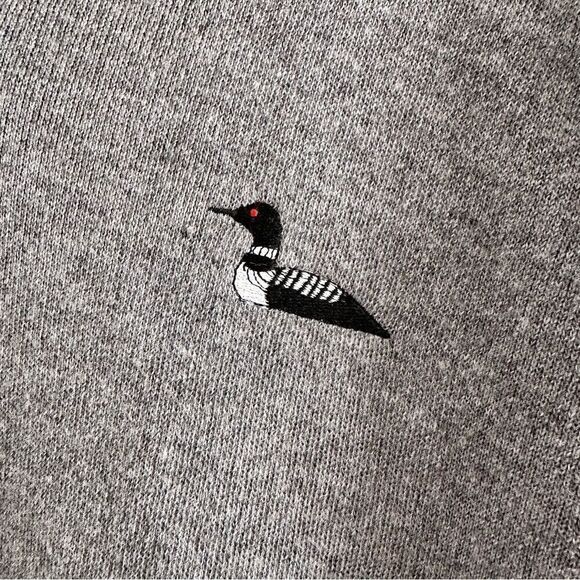 Winona Knits V-Neck Sweater Gray Embroidered Duck Vintage‎ Made in USA Men’s LT - Picture 3 of 7